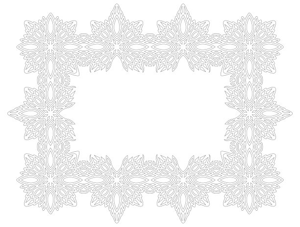 线条艺术的着色书与老式的框架图片下载