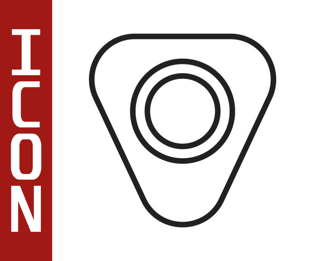 黑色线吉他挑选图标孤立的白色背景。乐器。向量图片下载