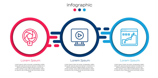 设置线相机快门，在线播放视频和直方图拍摄。业务信息模板。向量图片下载