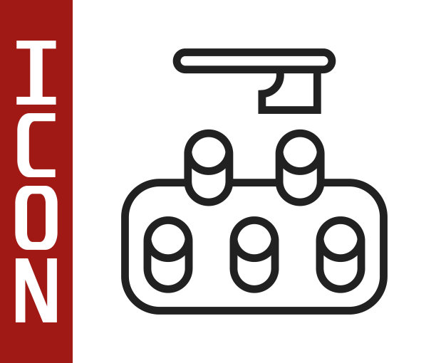 黑线森林砍伐图标孤立在白色背景。砍伐森林，破坏木材。对生态和空气污染的危害。向量图片下载