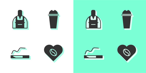 咖啡爱好者设置咖啡师香烟和图片下载