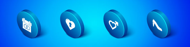 设定等距日历心与男性性别图片下载