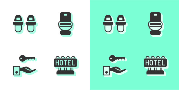 设置招牌与文本酒店拖鞋门锁图片下载