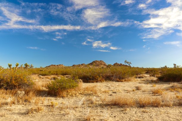 加利福尼亚沙漠景观，多云天空图片下载
