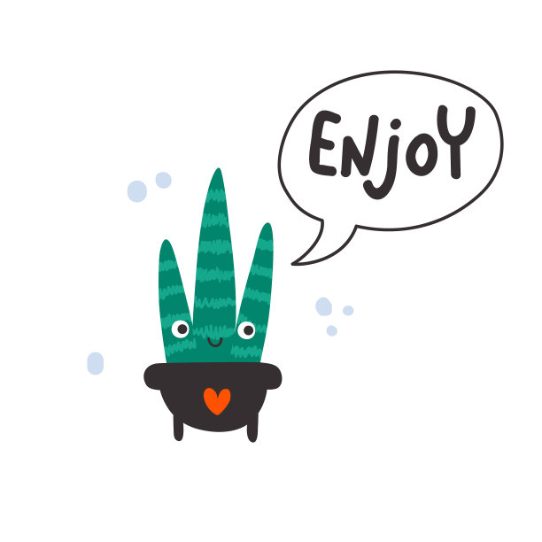 可爱的仙人掌与文字的孩子图片下载