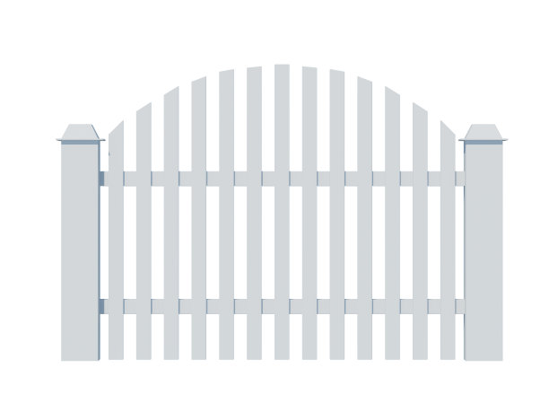 白色栅栏的一部分被隔离在白色背景上。3 d演示。图片下载