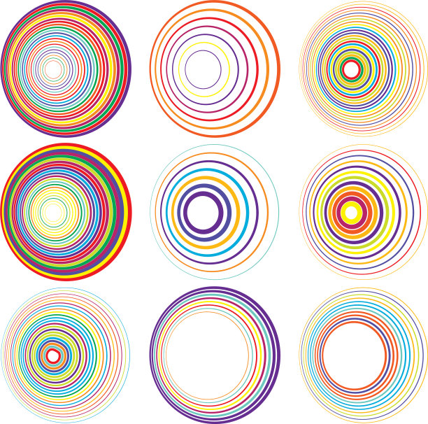 径向同心辐射环圆元素图片下载