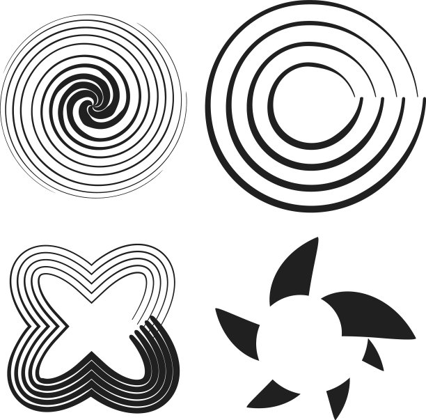 圆形径向元素形状集图像图片下载