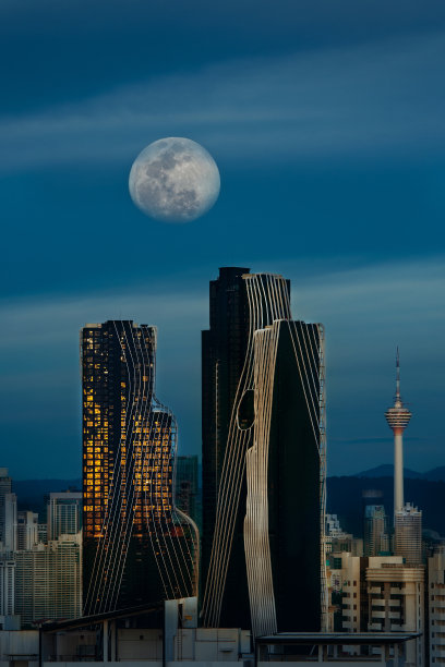 日落城市风光图片下载