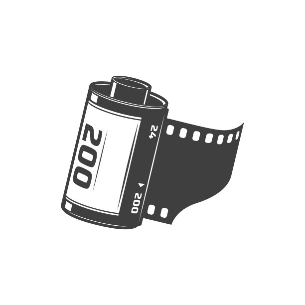 电影或照片磁带孤立的胶片卷轴图标图片下载
