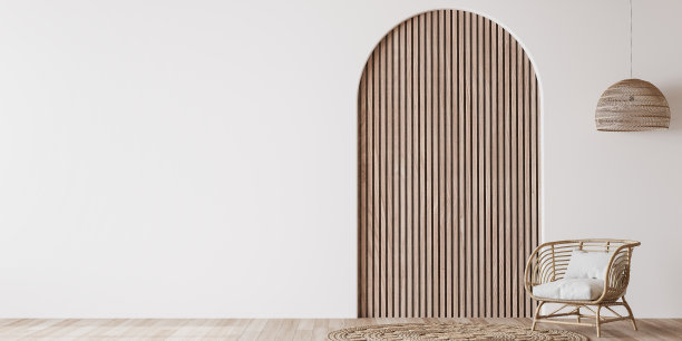 波西米亚舒适的客厅设计，明亮的墙面模型图片下载