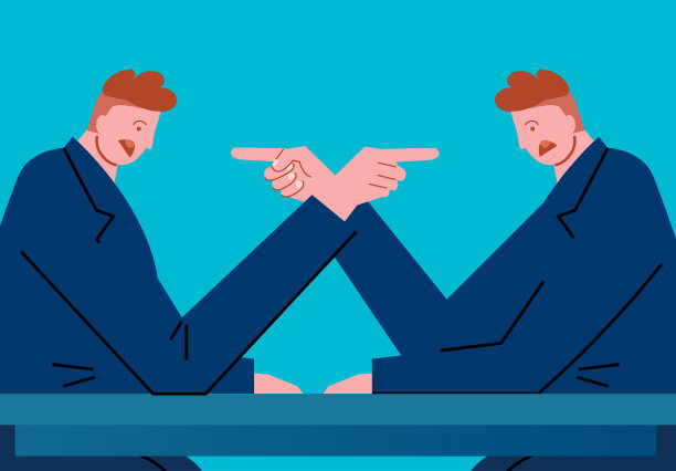 两个商人在办公桌旁互相指责，在办公室里争吵图片下载