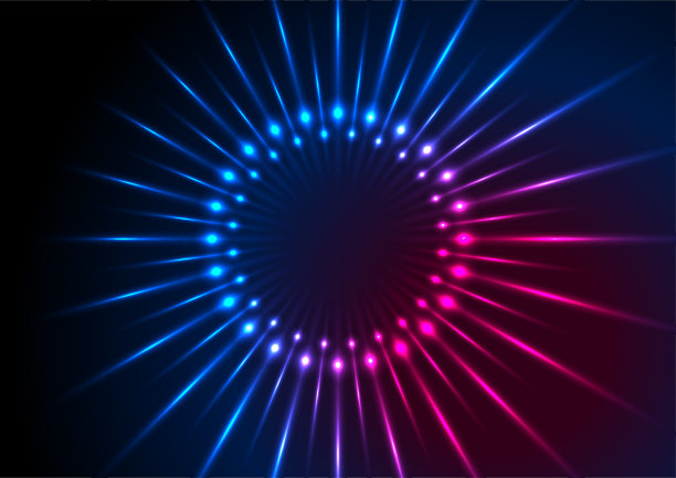 蓝色紫色氖发光的恒星射线抽象的背景图片下载