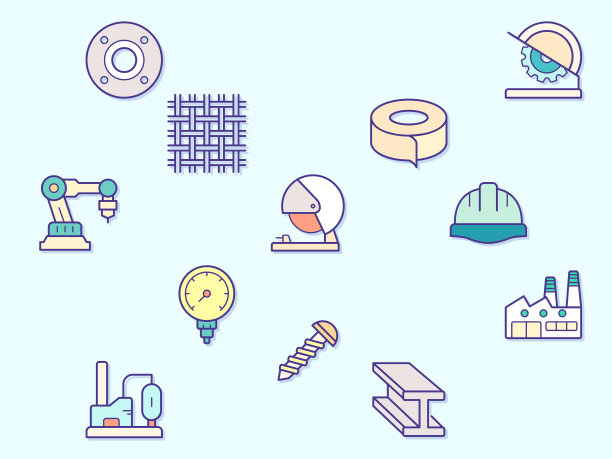 工厂和工业元素矢量插图。图片下载