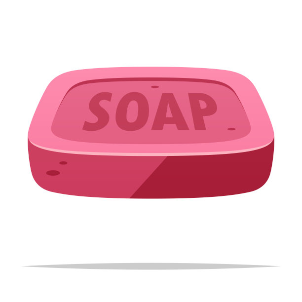 粉色条肥皂矢量孤立的插图图片下载