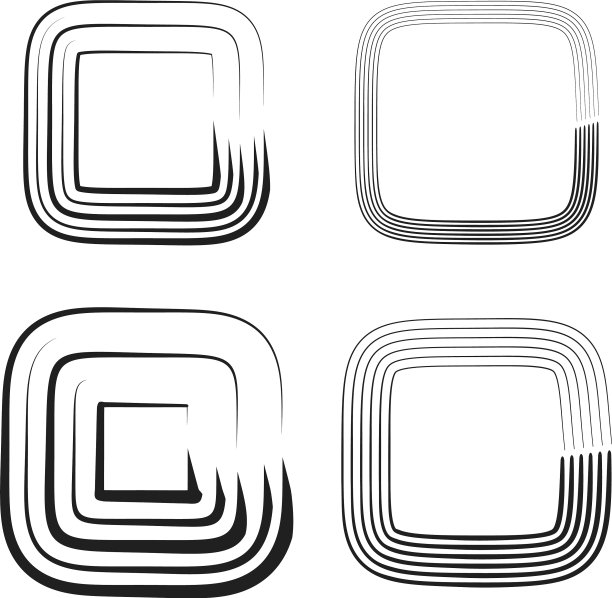 抽象方格图形的方格元素集图片下载