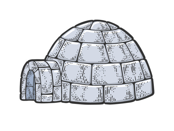 冰屋雪屋速写图片下载