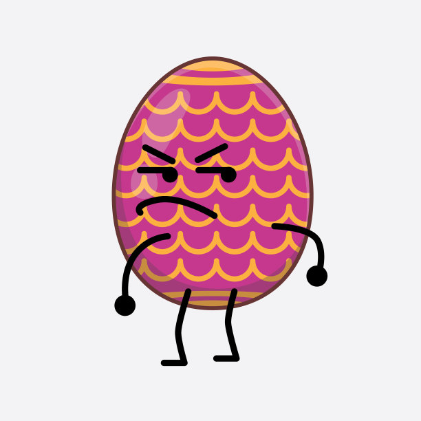 复活节彩蛋可爱的人物与简单的脸手图片下载