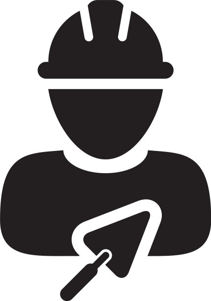 工人图标与泥铲男性建筑工人图片下载