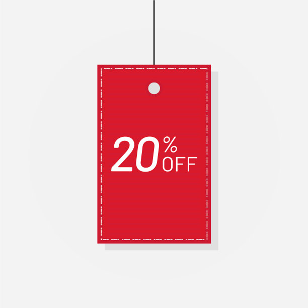 折扣红色标签销售标签20折扣图片下载