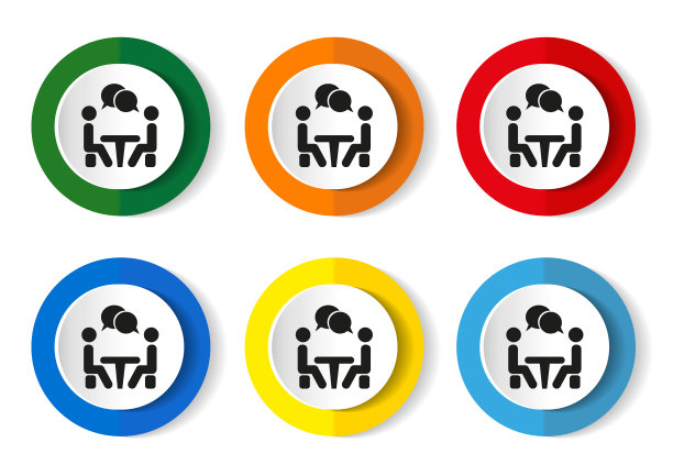 会议图标设置在白色背景图片下载