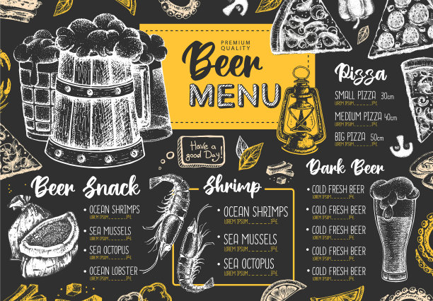 餐厅啤酒菜单设计图片下载