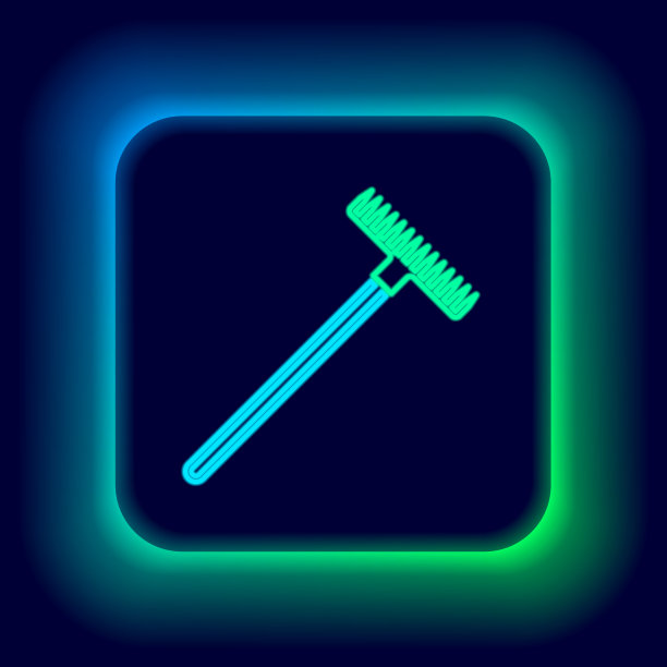 霓虹灯线花园耙图标孤立上图片下载