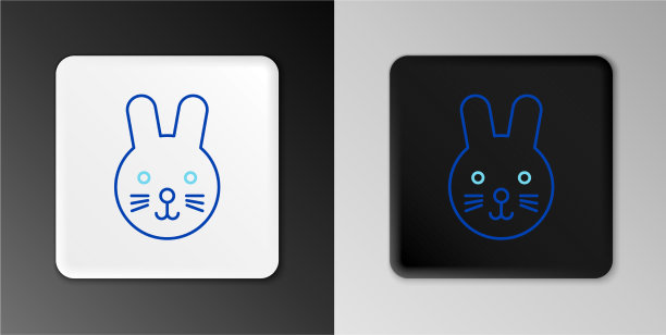 线兔星座图标孤立在灰色图片下载