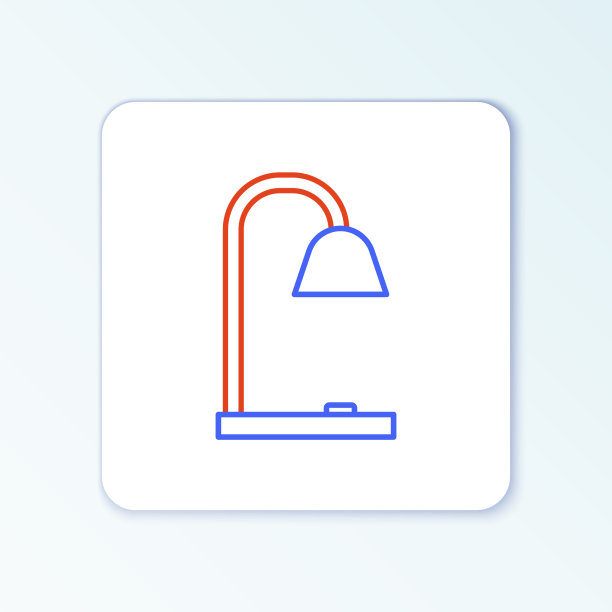 线台灯图标孤立在白色背景上图片下载