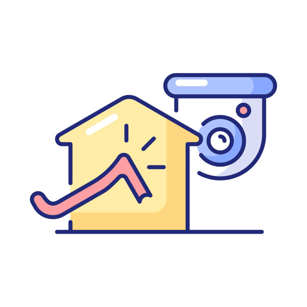 使用闭路电视系统RGB彩色图标避免房屋入侵图片下载