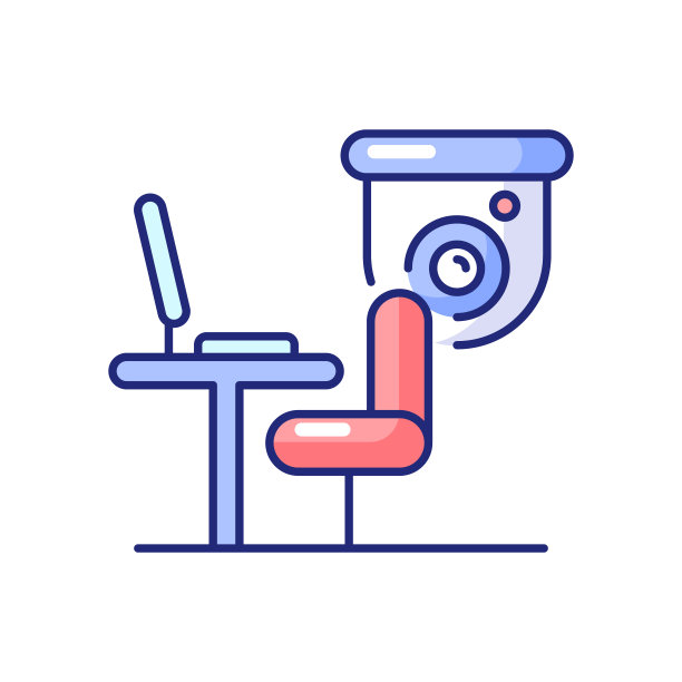 工人的生产力提高与监控摄像头RGB彩色图标图片下载