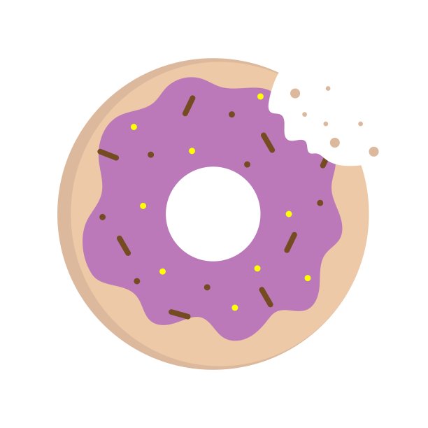 白色背景上的甜甜圈。图片下载