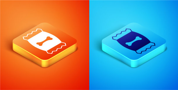 等距袋食品宠物图标隔离图片下载