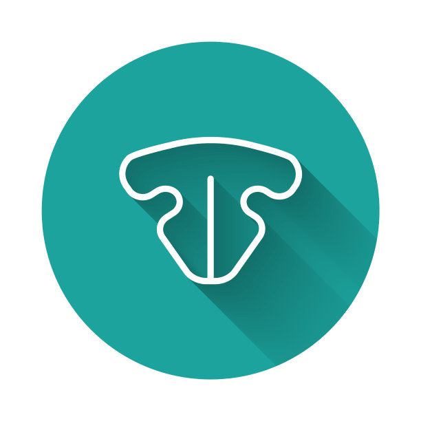 白色线猫鼻子图标孤立与长阴影图片下载