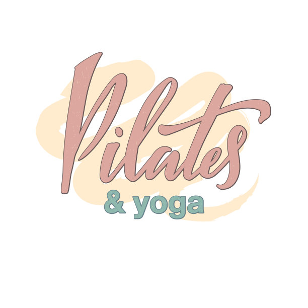 在柔和的背景上写着普拉提和瑜伽图片下载