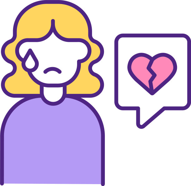 心碎的女人哭RGB颜色图标图片下载