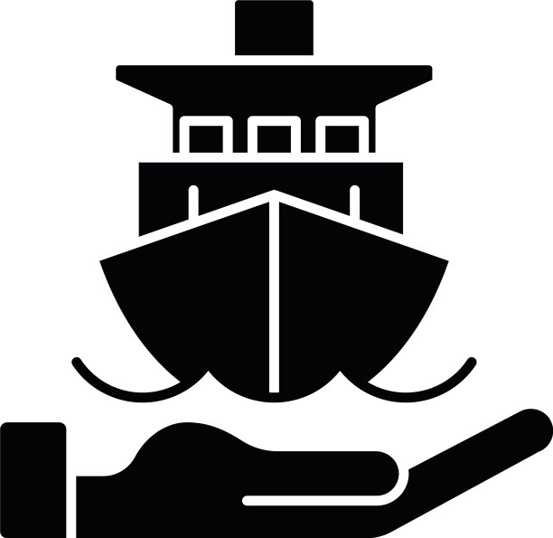 海上保险黑色字形图标图片下载