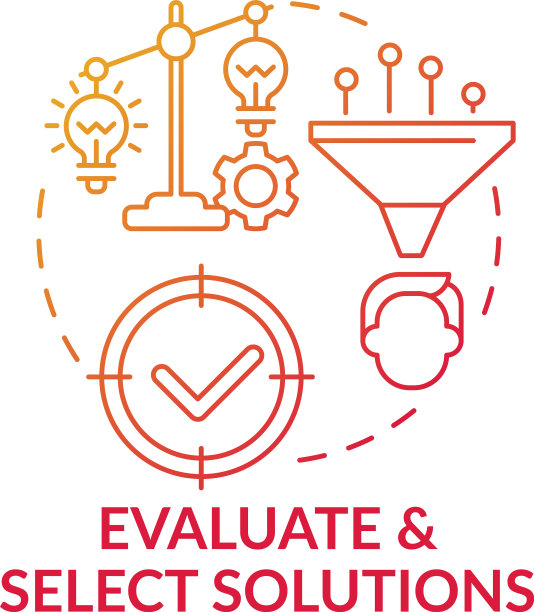 评估和选择解决方案红色梯度图片下载