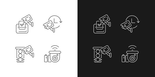 监控系统线性图标设置为暗光模式图片下载