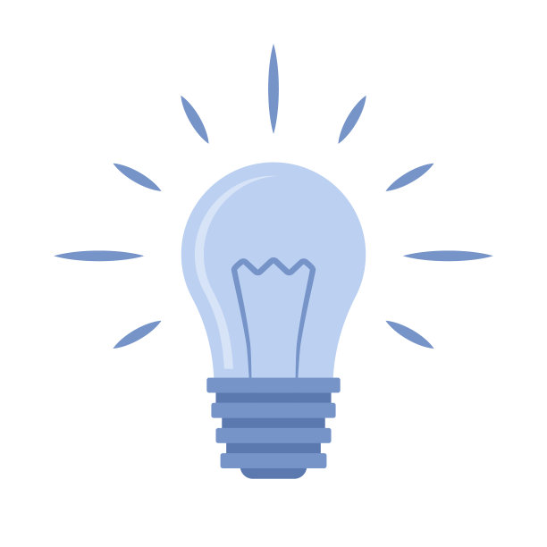 蓝色灯泡符号插图矢量图标图片下载