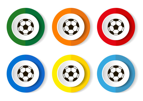 足球图标设置在白色背景图片下载