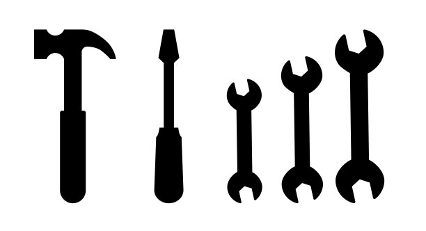 扳手锤子螺丝刀工具矢量图标图片下载