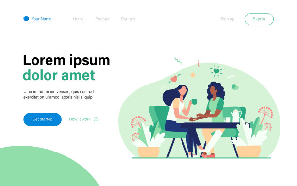 女性朋友边喝茶边聊天图片下载