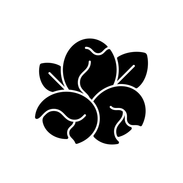 大豆坚果黑色字形图标图片下载