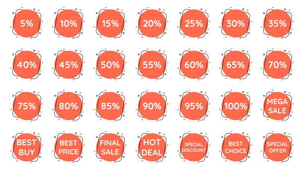 设置标签折扣促销模板收集贴纸向量特别销售标签最优惠的价格提供会徽到元素零售图片下载