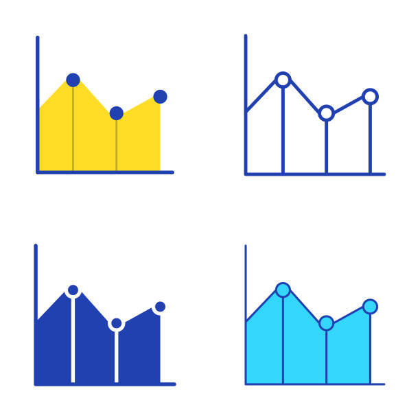 线形图图标设置为平坦和直线样式图片下载
