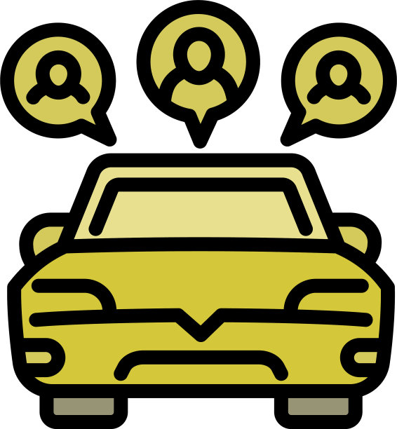 租车共享图标轮廓风格图片下载