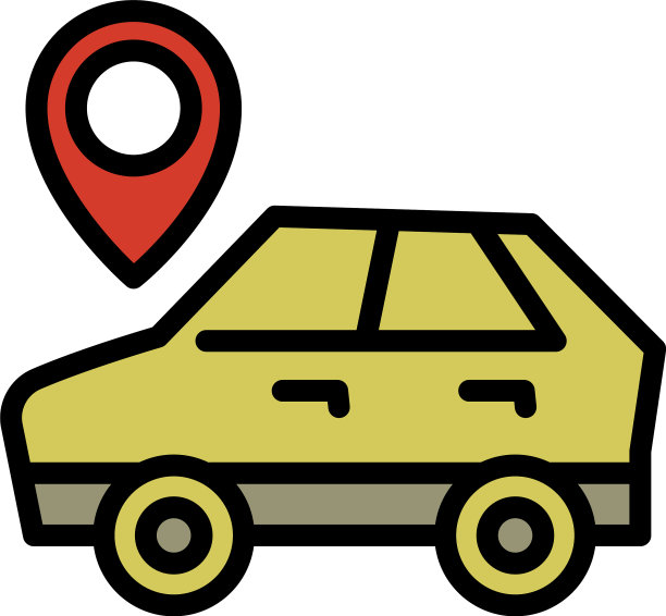 位置汽车共享图标轮廓风格图片下载