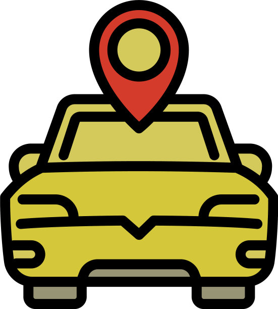 位置地图汽车共享图标轮廓风格图片下载