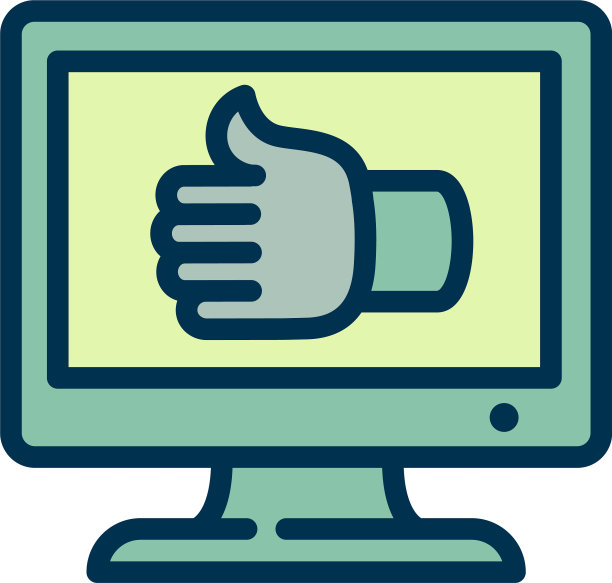 电脑在线投票图标轮廓风格图片下载